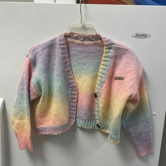 Bianjiajia Soft Rainbow Pastel Top Sweater Cardigan Size Small - Picture 5 of 5